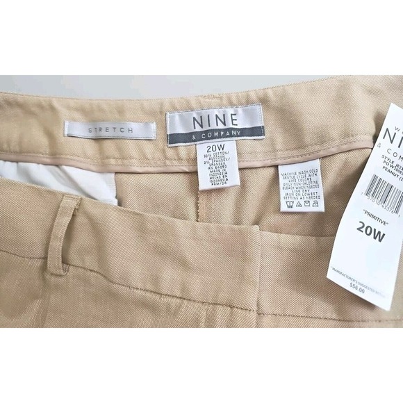 Nine & Company by Nine West ~Woman Plus Size 20W~ Peanut CottonPants Stretch. - Picture 2 of 9